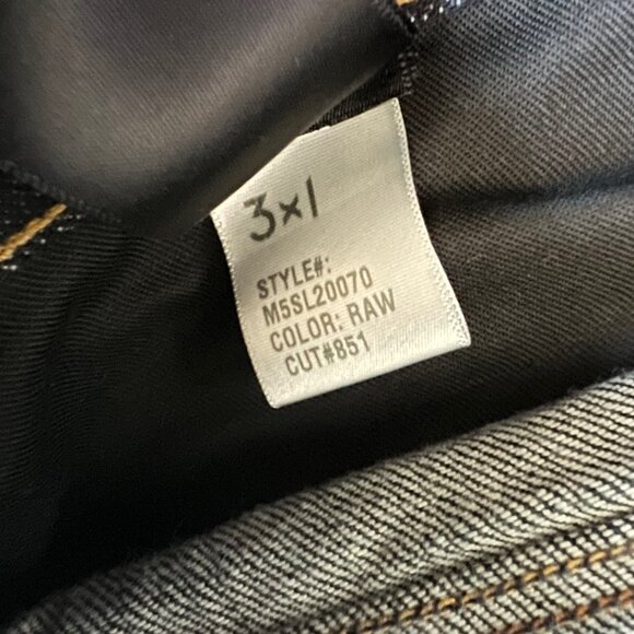 3x1 NYC Men’s M5 Slim Selvedge Raw Denim Jeans Sz 33x28 Made In USA M5SL20070 #2 - Picture 9 of 16